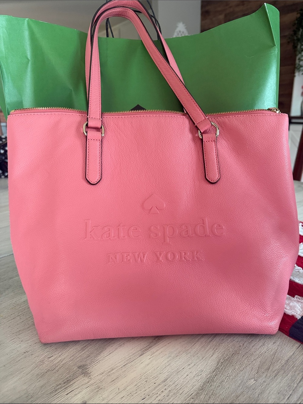 kate spade Pink Pebbled Leather Tote Bag